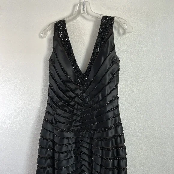 EUC May Queen Black Sequin Mermaid Prom Party Dress sz M/10